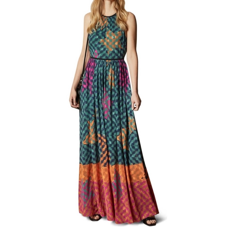 Ted Baker Geometric Maxi Dress (US 6-8)